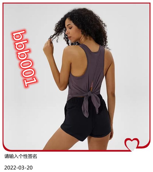 

women yoga vest outdoors t-shirt lu-72 hollow back sports fitness tank exercise running gym jogging outfits, White;red