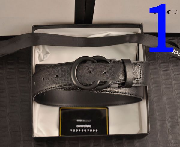 

2023 smooth leather belt luxury belts designer for men big buckle male chastity fashion mens wholesale 3.8 cm with box, Black;brown