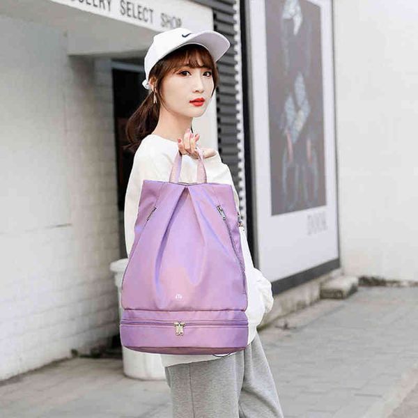 

sacks lulu bags backpack women's independent shoes dry wet separation waterproof fitness sack bag travel training storage bag-869 sf9s