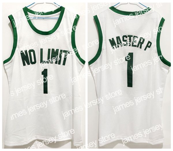 

new real pictures master p #1 no limit retro basketball jersey men's stitched custom number name jerseys, Black;red