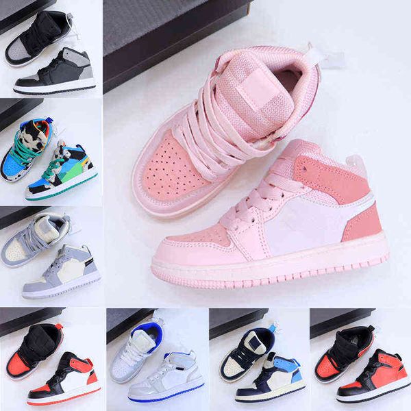 

kids basketball shoes bordeaux dark mocha mid barely rose light university blue patent bred kid designer sneakers chicago toe trainers size, Black