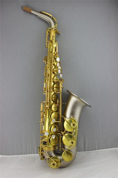 

professional grade yellow brass sandblast nickel color alto saxophone
