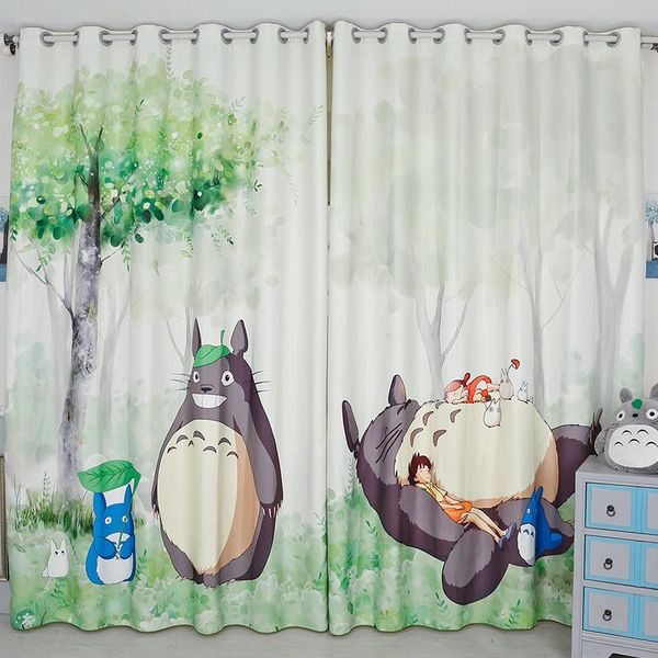 Vorhang drapiert 2,5 x 2,7 m Cartoon-Seidenstoff 3D-Digitaldruck Vorhänge Kinderzimmer Schatten Großhandel CustomizedCurtain