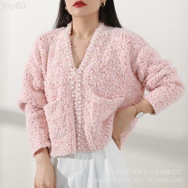 

women's sweaters designer []autumn new french style small fragrance celebrity knitted cardigan coat women loose goddess blouse 4hh3, White;black