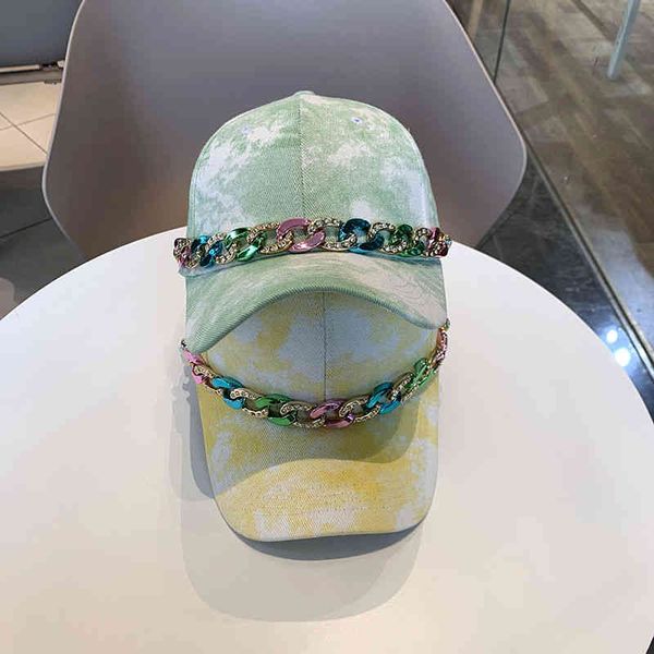 

designer trucker straw cowboy hat man woman casual female color chain fashion personalized student children's outdoor sports baseball c, Blue;gray