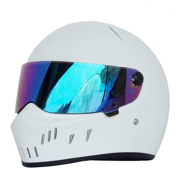 Caschi da moto S per TopGear The Stig Casco integrale da moto Carting Car Cosplay Racing White S-XXL