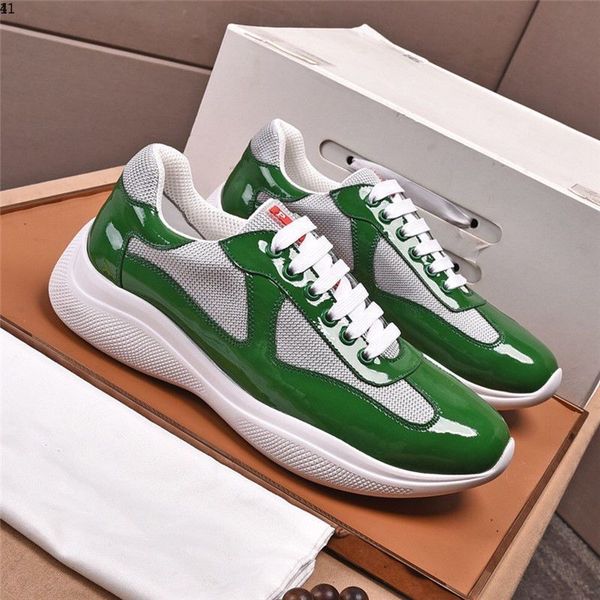 

men america cup xl leather sneakers patent flat trainers black mesh lace-up casual shoes outdoor runner jl0002
