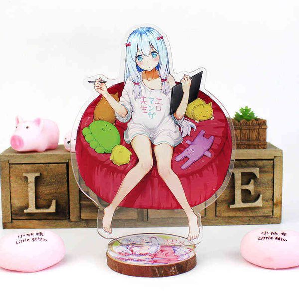 Eromanga Sensei Figure acriliche Izumi Sagiri Personaggio elfo Eromanga Sensei Modelli con supporto in acrilico Piatto Decorazione da scrivania Insegna in piedi AA220318