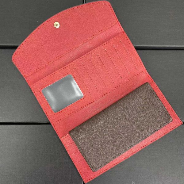 

with box luxurys trifold bifold stylish long wallet button flap purses designers credit card holder paris vintage fashion mens women handbag, Black
