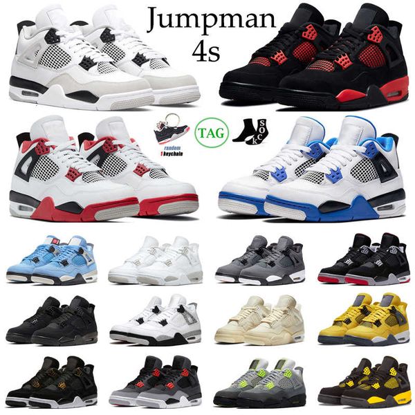 

est military black 4s basketball shoes men women jumpman 4 red thunder cat infrared bred university blue royalty mens trainers, Black;white