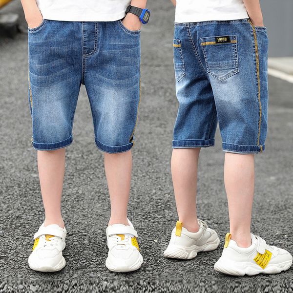 

ienens shorts denim thin short trousers children short jeans kids baby stretch boardshorts boy summer shorts staright jeans 220707, Black