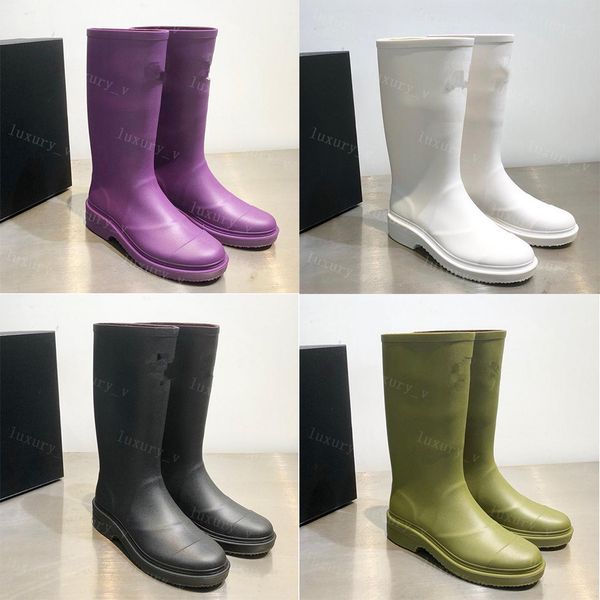 

designer rain boots classic rubber boots women short tube calf non-slip waterproof new long-tube martin couple ladies boot with box, Black;red