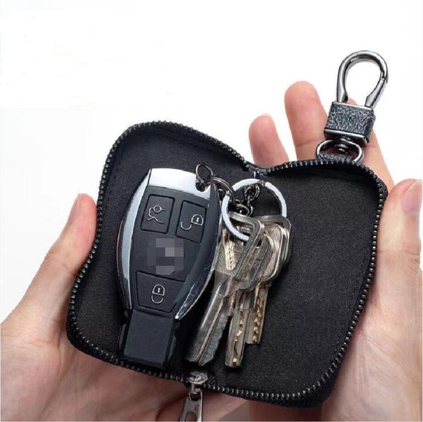 

2022 fashion key buckle bag lovers car keychain handmade leather keychains man woman purse bags pendant accessories##lqb03, Black