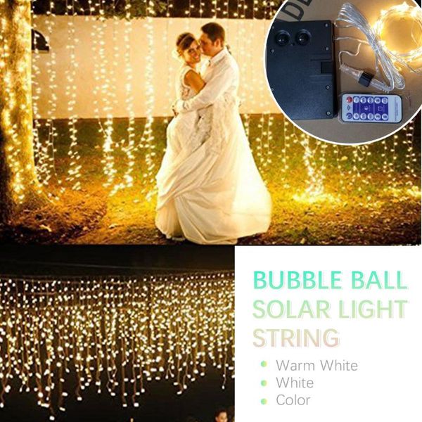 Strings LED Luzes solares decoração de fada à prova d'água Fada 100/200/300 Férias de Natal ao ar livre de férias ao ar livre de cobre