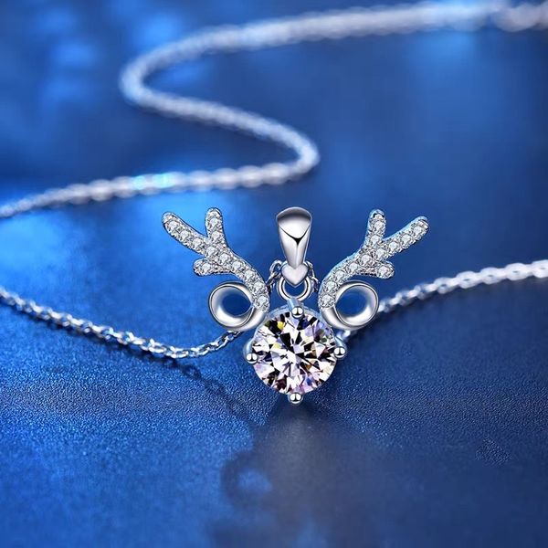 

imitation diamond one stone necklace angel wing pendant fashion trend, Silver