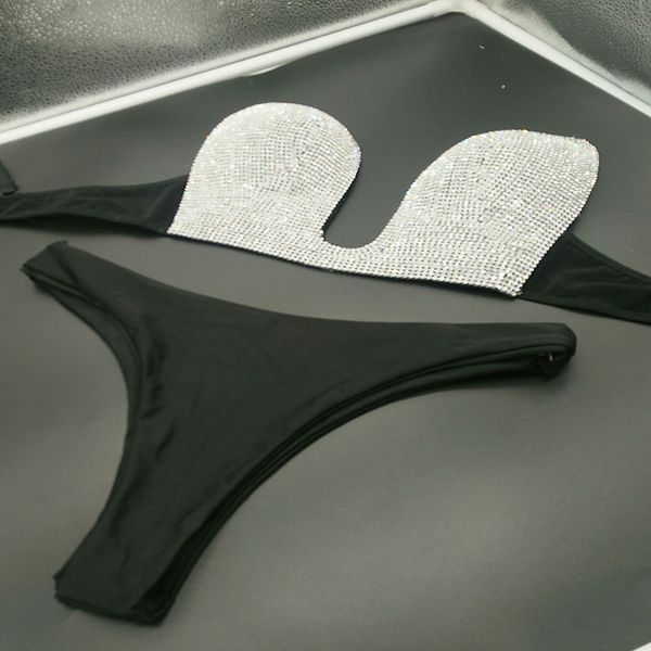

venus vacation bikini set bling stones sexy swimwear crystal rhinestone bathing suit beachwear women swimsuit new biquini