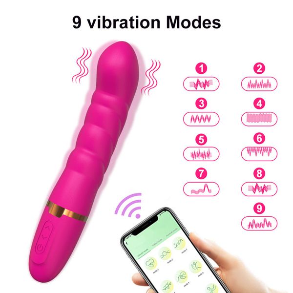 App Remote Control Vagian Vibratore Dildo Vibratore-Massaggiatori Stimolatore del clitoride Masturbatore Bacchetta magica femminile Giocattolo sexy per Womans