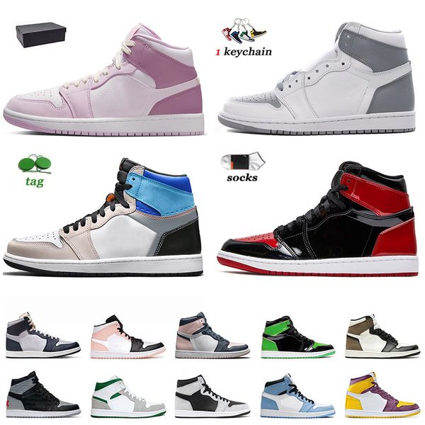 

mens jumpman 1s og basketball shoes 1 with box 2022 valentines day stealth patent bred paris white smoke grey obsidian off womens designer s