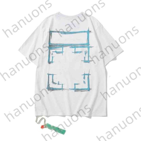

clothing t shirt offs men's t-shirts sketch arrow print short sleeve and women's fashion brand loose t-shirt versatile bottoms pri, White;black