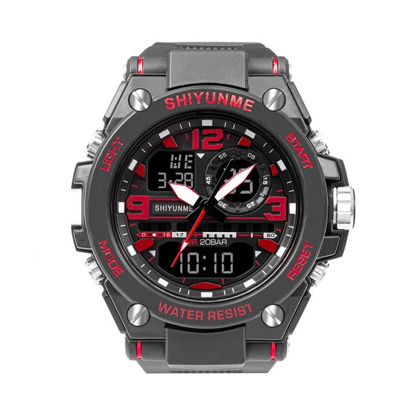 cwp Orologi impermeabili Orologio sportivo maschile Marca SMAEL Colore rosso LED Elettronica Cronografo Data automatica Orologio da polso Sport all'aria aperta regalo