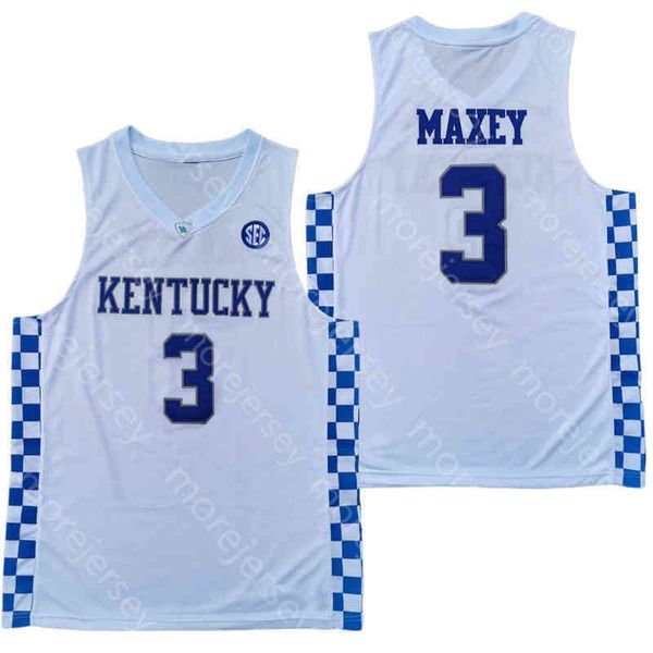 

wildcats new kentucky college basketball jersey ncaa 3 maxey white blue all stitched and embroidery men youth size, Black
