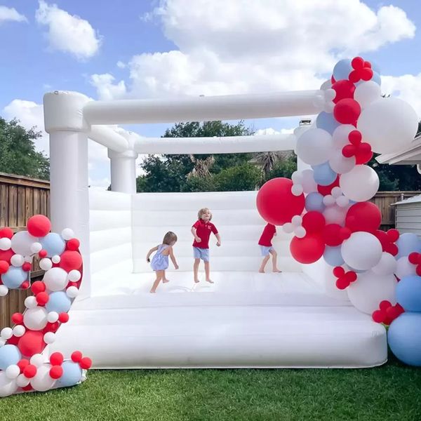 

commercial grade bounce house full pvc inflatable bouncers wedding bouncy castle jumping bed kids audits jumper white for fun inside outdoor