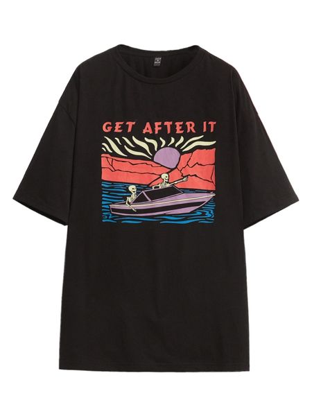 

x soot design men cartoon & slogan graphic tee h5zg#, White;black