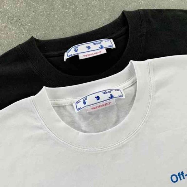 

ow meichao off2022 tiger year blue arrow graffiti cotton t-shirt short sleeve white unisexv6i1, White;black