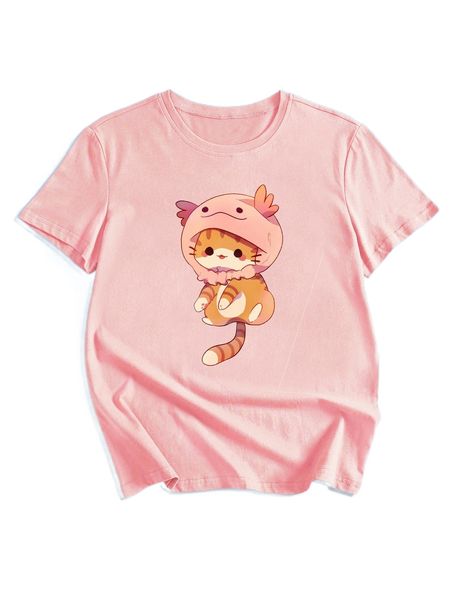 

romwe x cremechii cartoon graphic tee r9bw#, White