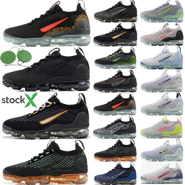 

2022 maxs vapo fk shoes for mens womens triple black white knit oreo obsidian pure platinum neon metallic silver grey trainers sports sneake