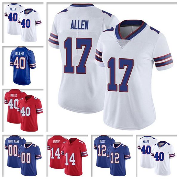 

fans josh allen jersey von miller stefon diggs dawson knox o.j. howard micah hyde bruce smith tre'davious white custom american footbal, Black