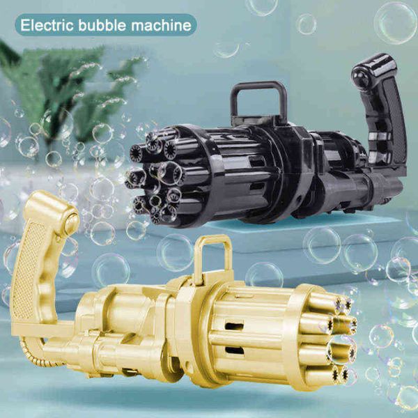 Kinder Automatische Gatling Bubble Gun Spielzeug Sommer Seife Wasser Blase Maschine 2-in-1 Elektrische Blase Maschine Heraus Tür spiel Für Kind Y220725