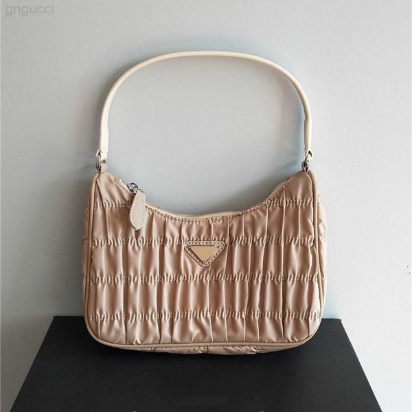 

women pleated shoulder bags luxury ruffled hobos purses fashion baguettes lady underarm bag multiple solid colors quality