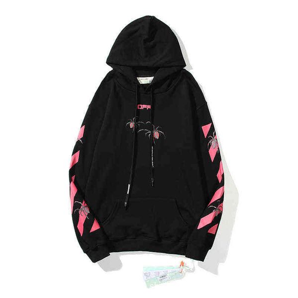 

factory online export brand new sweater off red pattern pullover hooded for men women in autumn winter, Black