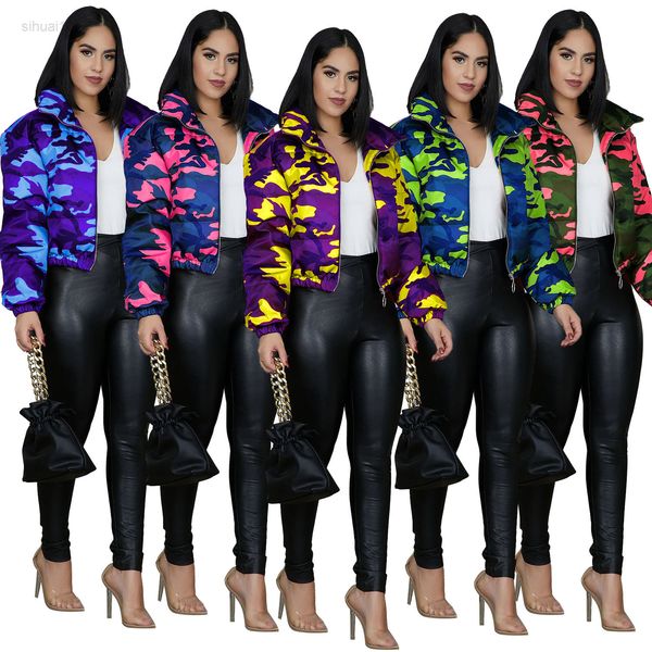 

women's stand collar warm winter coat quilted thicken puffer jacket thick warm parka spring autumn winter 2022 l220725, Black