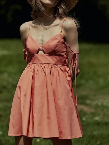 

x isabelle wang knot detail cutout front shirred back cami dress e8uz#, Black;gray