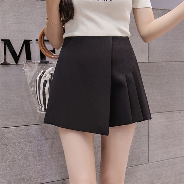 

high waist loose white skirt short for summer autumn korean chiffon skirt shorts spring plus size shorts y200403, White;black