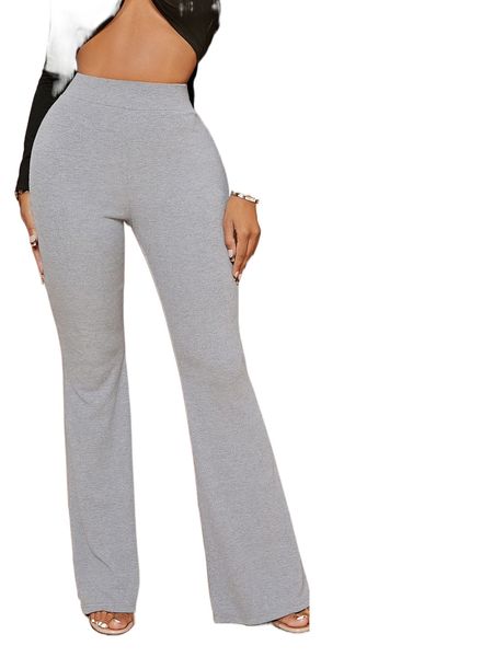 

2pcs high waist flare leg pants b8ed#, Black;white