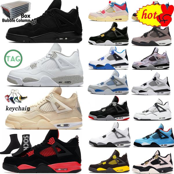 

sail oreo black cat 4 4s mens basketball shoes bred university blue fire red thunder white cement infrared lighnting military grey men nb
