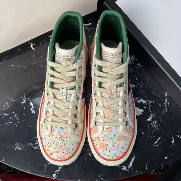 

high-quality canvas printed casual shoes with luxurious fashion ladies designer bees red and green striped letters men's and women&#039, Black