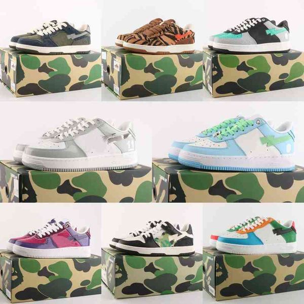 

35 colors fashion bapesta bapestas baped sta shoes camo patchwork color platform sneakers sk8 combo red abc lchunk sports trainer low