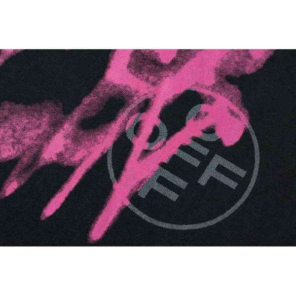 

50% off tide brand ow red graffiti printing street student short sleeve t-shirtx2bq, White;black