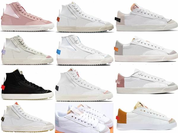

new quality 2022 sports blazers mid 77 low jumbo running shoes pink oxford white black sail floral sunflower dark russet men women sneakers