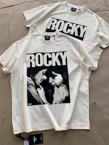 

rocky kith t shirt men women t-shirt washed tees m2, White;black