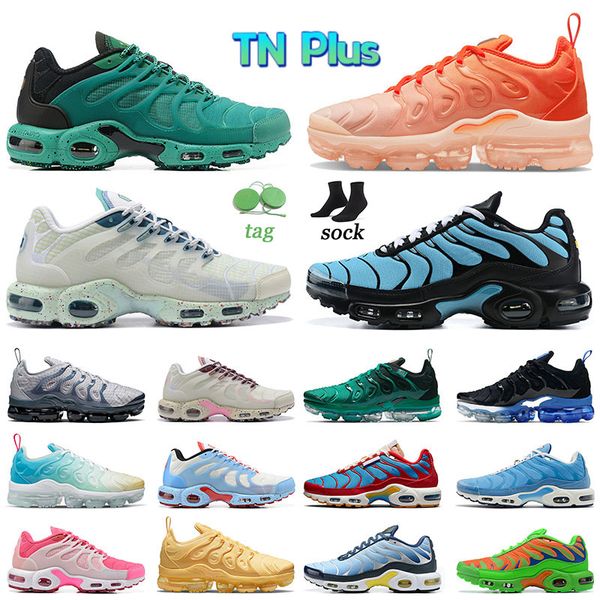 

men women plus tn terrascape running shoes atlanta mint green orange gradients pink fade unique prints chargers triple black white unc blue