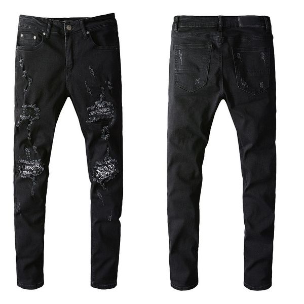 Jeans pretos para o garoto de jeans grande masculino de jea