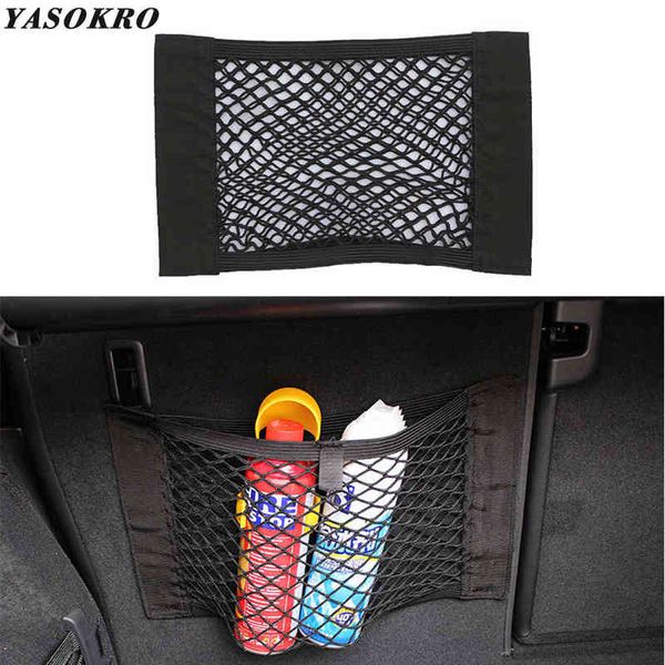 

2pc yasokro car trunk box storage bag mesh net bag 40cm*25cm car styling lage holder pocket sticker trunk organizer y220414