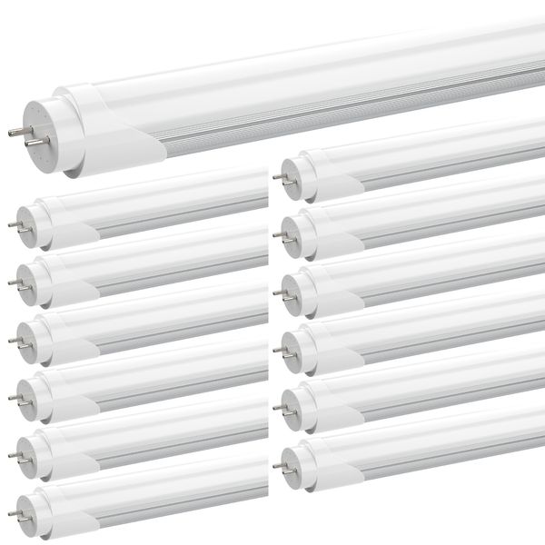 JEDLED T8 G13 LED-Leuchtmittel, 4 Fuß, 22 W, 6000 K, kaltweiß, Röhrenlichter, 4 Fuß, mattierte Abdeckung, Leuchtstofflampe, Vorschaltgerät, Bypass, doppelseitige Stromversorgung