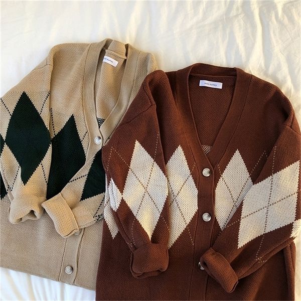 

2 colors spring and autumn v neck color patchwork v neck sweater womens knitted cardigans womens lj201124, White;black