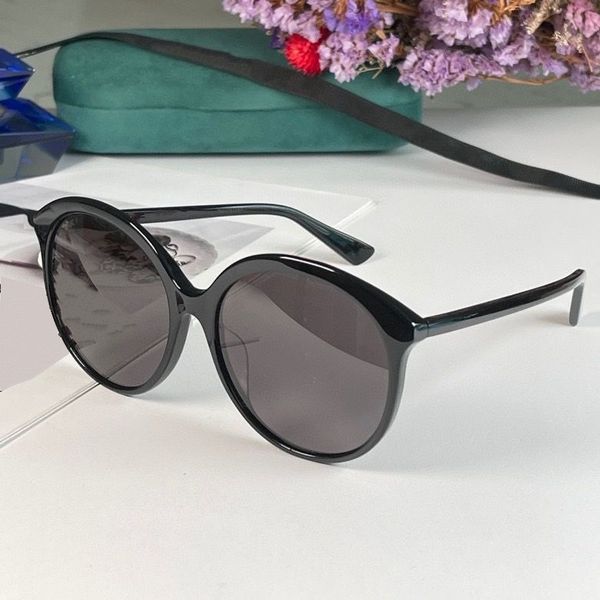 

2021 women men fashion sunglasses black transparent thin plank frame round lenses available with box, White;black